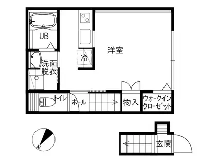 INTEGRAL FIELD(ワンルーム/2階)の間取り写真