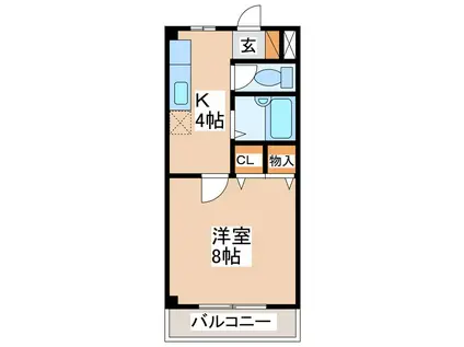 サンサイドエイト(1K/1階)の間取り写真