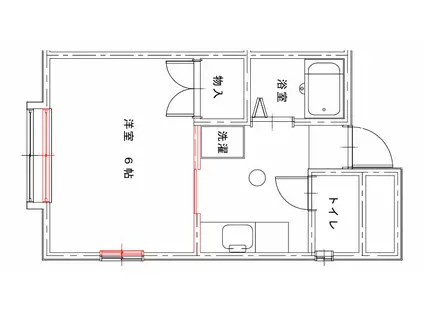 戸草内アパート2(1K/1階)の間取り写真