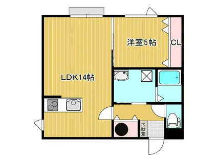 ラ・パルフェド ルーエ(1LDK/1階)の間取り写真