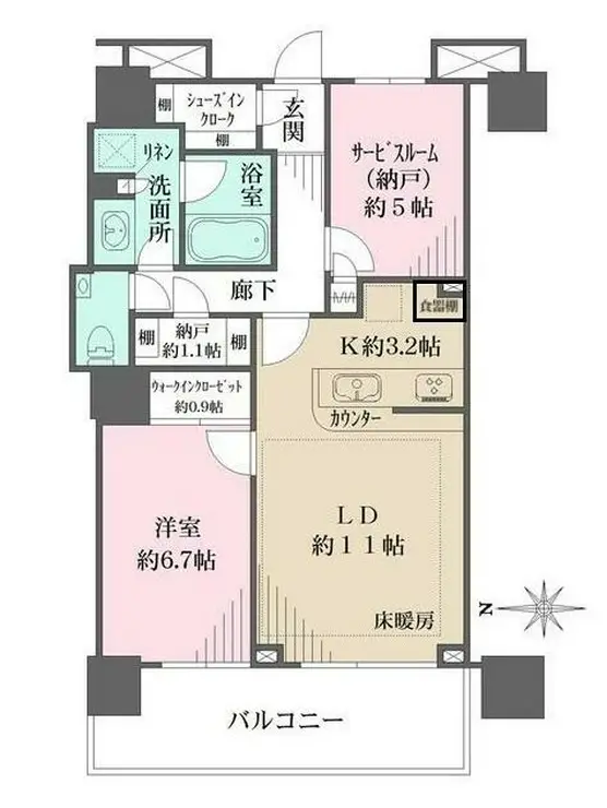 浅草タワー 16階階 間取り