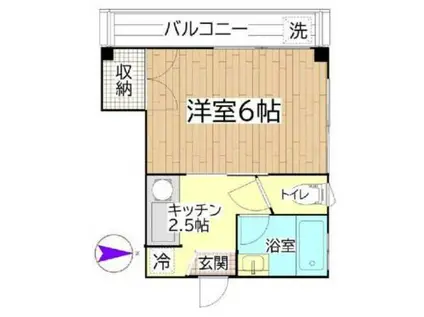 メゾンウエダ(1K/2階)の間取り写真