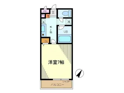 コージーハウス南成瀬(1K/1階)の間取り写真