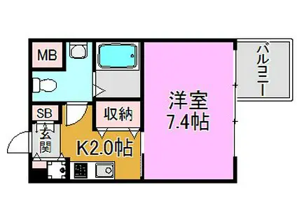 GROOVE城東(1K/5階)の間取り写真