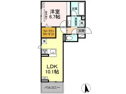 VERITE(1LDK/3階)の間取り写真