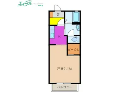 ALLURE(1K/2階)の間取り写真