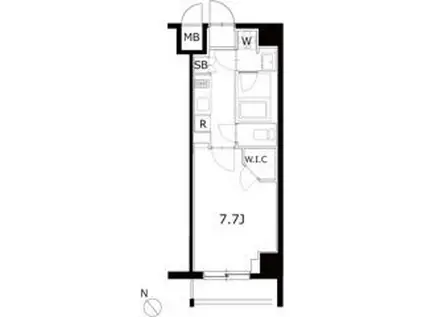 ケーディーエックスレジデンス豊洲(1K/8階)の間取り写真