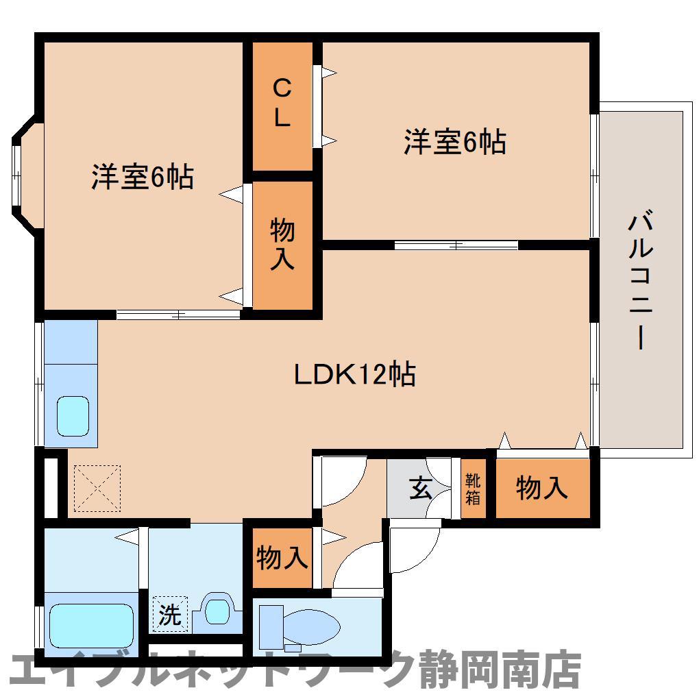 マウントV-2(3DK/1階)の間取り写真