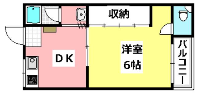 マンション清涼(1DK/3階)の間取り写真