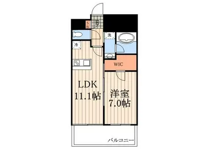 KDX大伝馬レジデンス(1LDK/7階)の間取り写真