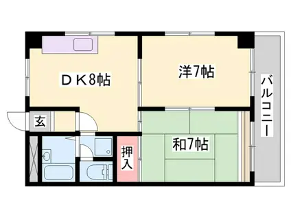 グランボア(2DK/3階)の間取り写真