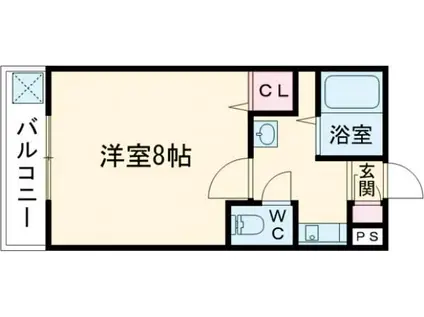 メゾンサイプレスII(1K/2階)の間取り写真