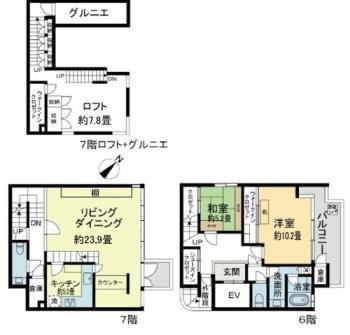 ARTEMIS MINAMI AZABU(2LDK/7階)の間取り写真