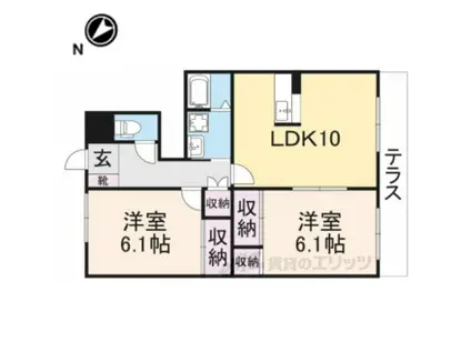 ボナールゲート2(2LDK/1階)の間取り写真