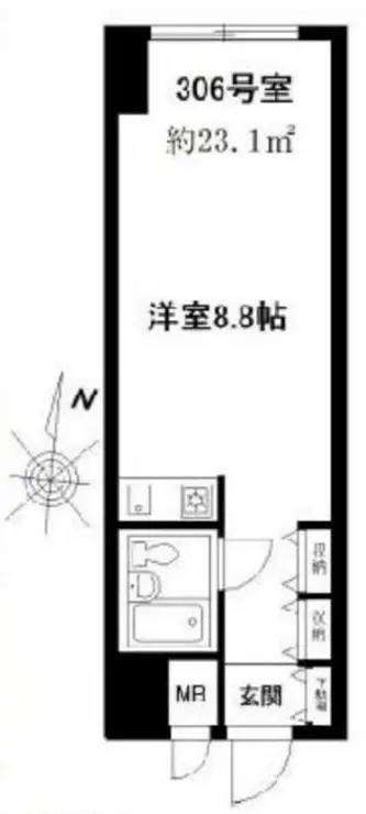 朝日広尾マンション 3階階 間取り