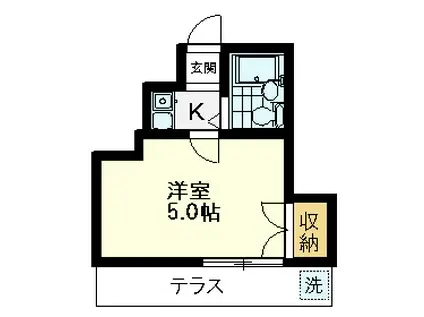 クレスト恋ヶ窪(1K/1階)の間取り写真