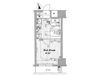 メイクスデザイン住吉IV(1K/9階)の間取り写真