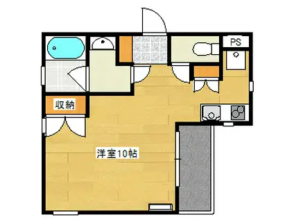 クリスタルコート(1K/4階)の間取り写真