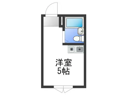 サウスウインド(ワンルーム/2階)の間取り写真