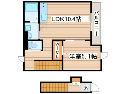 NEOHEIM(1LDK/2階)の間取り写真