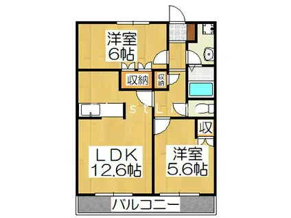 サンレジデンス(2LDK/2階)の間取り写真