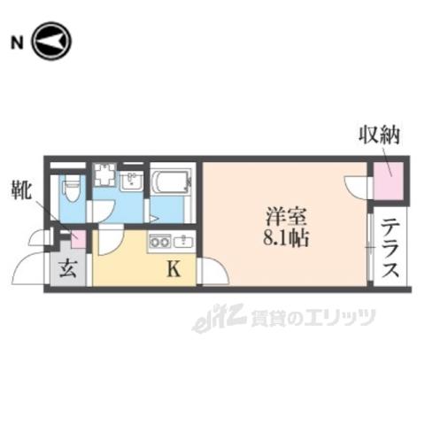 クレイノグランシャリオ(1K/1階)の間取り写真