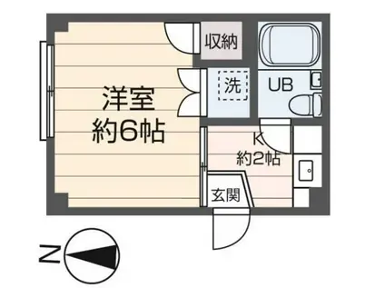 ベリルハイツ(1K/3階)の間取り写真
