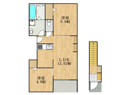 AFC RESIDENCE 豊川伊奈(2LDK/2階)の間取り写真