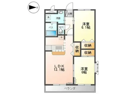 クローバービル(2LDK/3階)の間取り写真