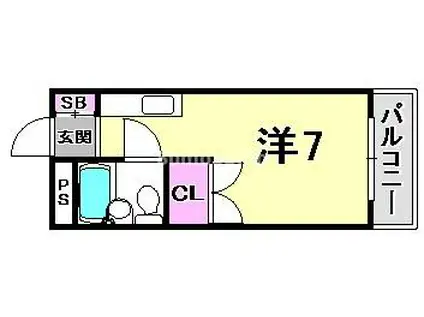 アイビーコートII(ワンルーム/3階)の間取り写真