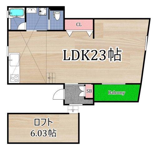 LUX SQUARE SHIMIZU(1SLDK/3階)の間取り写真