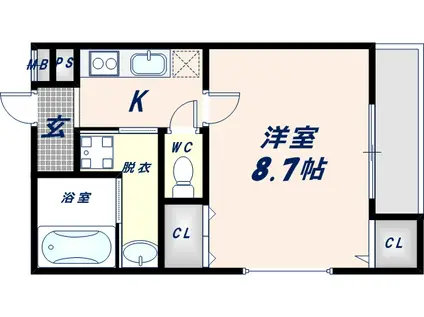 フジパレス城東諏訪VII番館(1K/3階)の間取り写真