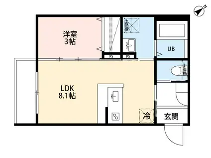 ROBOT HOME 北柏(1LDK/3階)の間取り写真