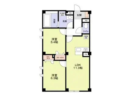 LAPIN湘南(2LDK/1階)の間取り写真