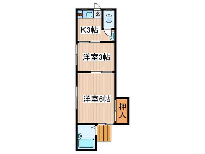 まるたけ荘(2K/1階)の間取り写真