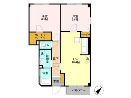 ウィステリアII(2LDK/1階)の間取り写真