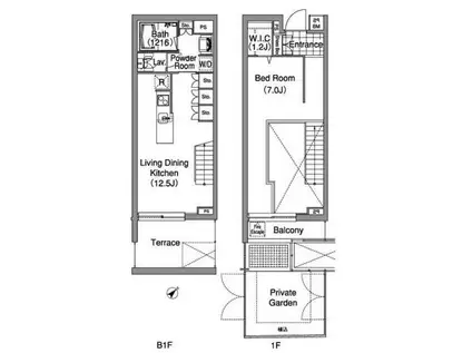コンフォリア早稲田(1LDK/1階)の間取り写真