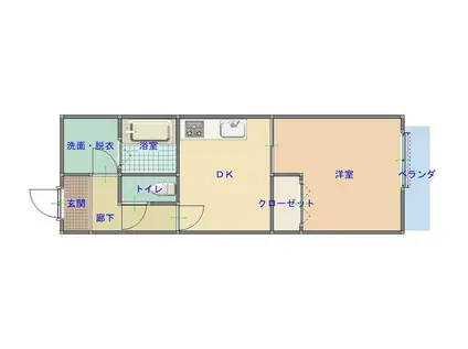 グランヒル7(1DK/3階)の間取り写真