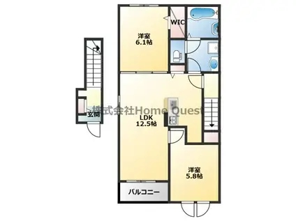 カルム メゾン(2LDK/2階)の間取り写真