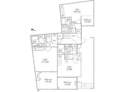 FONS LUCIS IZUMI(1LDK/1階)の間取り写真
