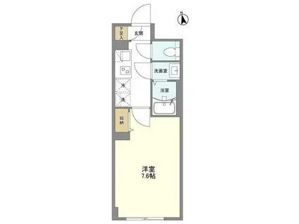 ウェルスクエア学芸大学II(1K/4階)の間取り写真