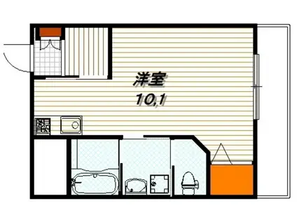 シャルール・デュ・ボワ二条(ワンルーム/3階)の間取り写真