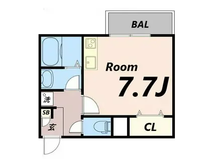 AILE南塚口V(ワンルーム/1階)の間取り写真