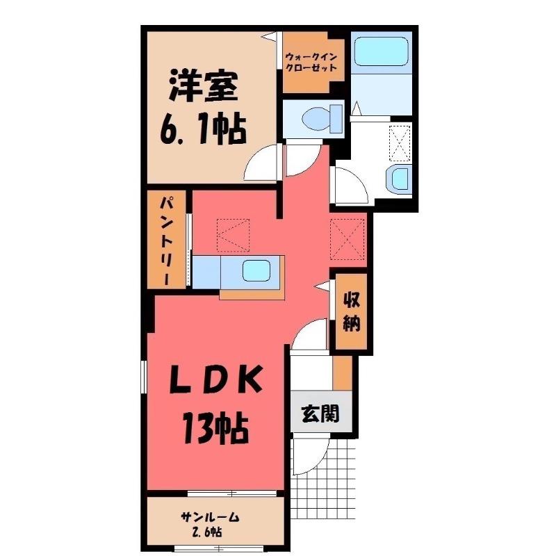 アフロディーテ(1LDK/1階)の間取り写真