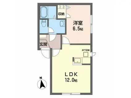 シャーメゾンたんぽぽ(1LDK/1階)の間取り写真