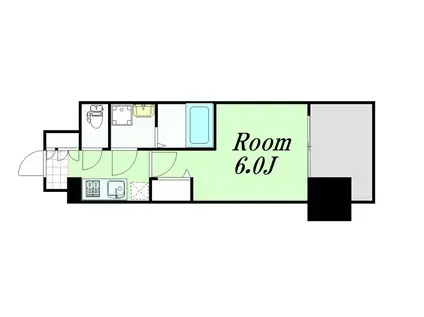 レジュールアッシュOSAKAGATEWAY(1K/4階)の間取り写真