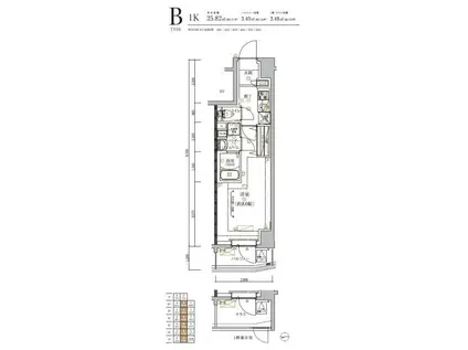 ECREDE上板橋(1K/3階)の間取り写真