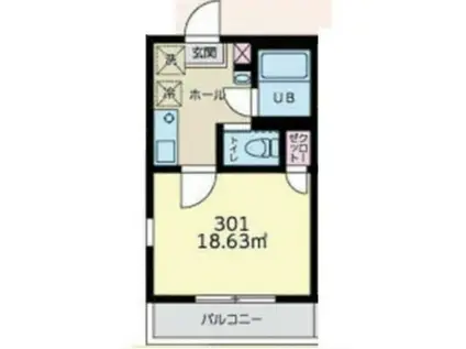 リュクスメゾンヘイアン(1K/3階)の間取り写真