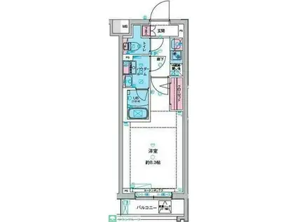 ガリシア旗の台(1K/5階)の間取り写真