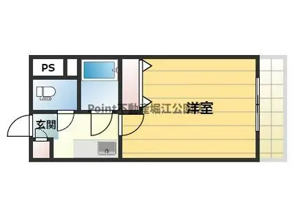 パライッソKOBE (1K/4階)の間取り写真